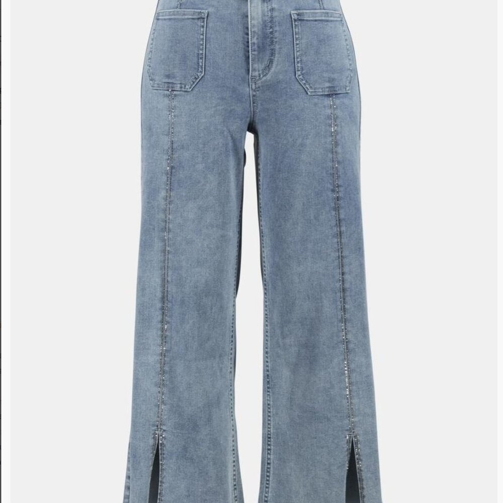 Joseph Ribkoff Rhinestone Stripe Jean, 2 - Picture 2 of 9
